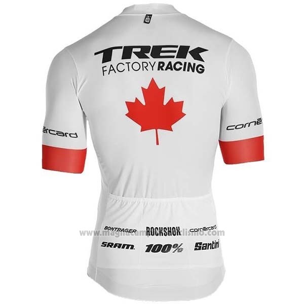 2019 Abbigliamento Ciclismo Trek Factory Racing Campione Canada Manica Corta e Salopette